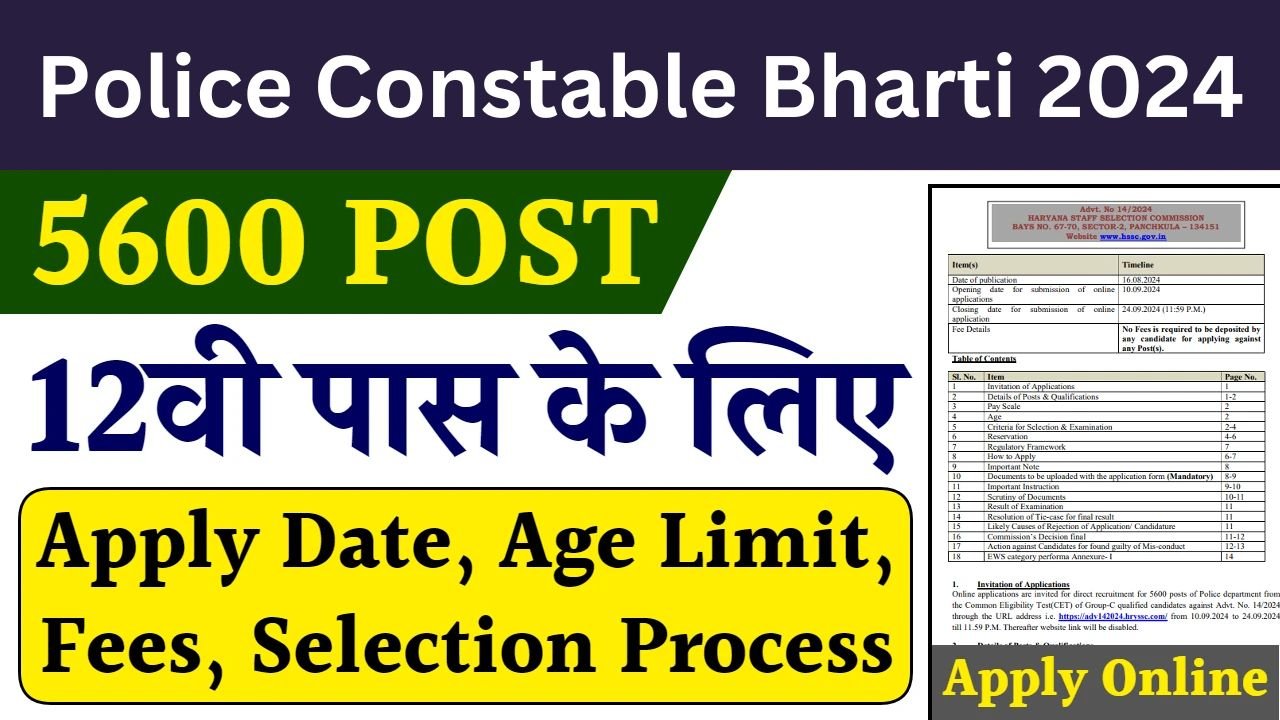 Police Constable Bharti 2024